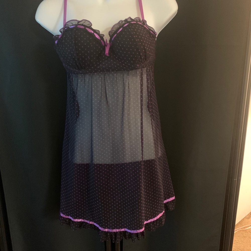 Black and purple lingerie